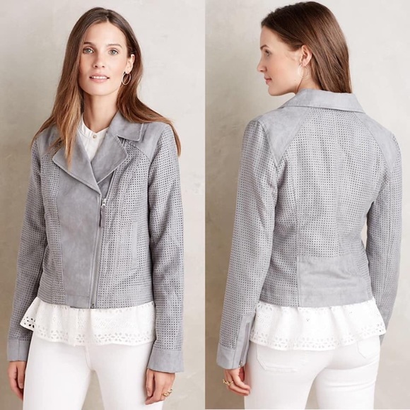 {Anthro} Hei Hei Vegan Suede Moto Jacket - Picture 1 of 2